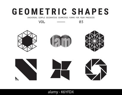 Universal geometric shapes set Stock Vector