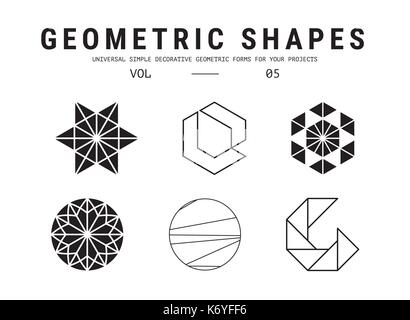 Universal geometric shapes set Stock Vector