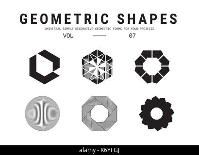 Universal geometric shapes set Stock Vector