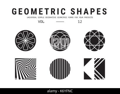 Universal geometric shapes set Stock Vector