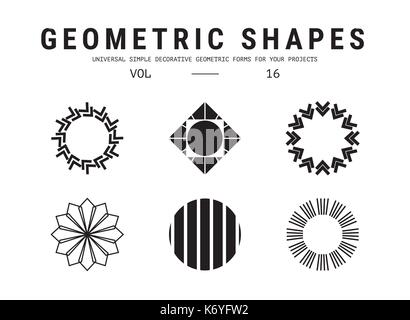 Universal geometric shapes set Stock Vector