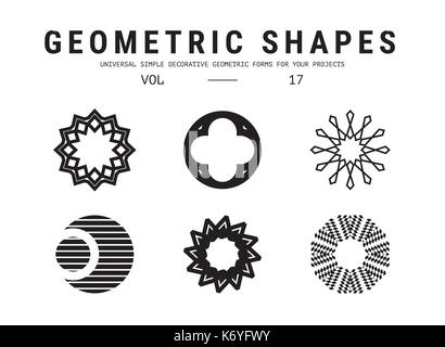 Universal geometric shapes set Stock Vector