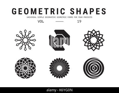 Universal geometric shapes set Stock Vector