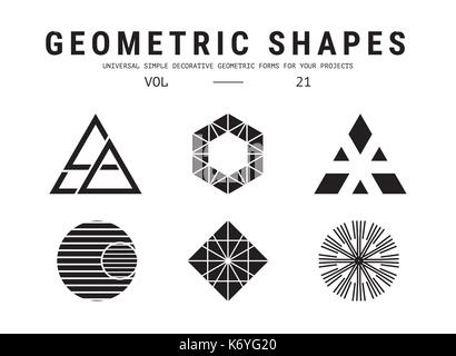 Universal geometric shapes set Stock Vector