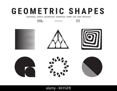 Universal geometric shapes set Stock Vector