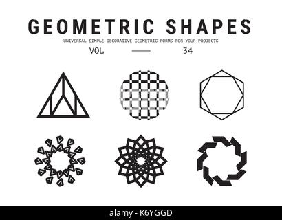 Universal geometric shapes set Stock Vector