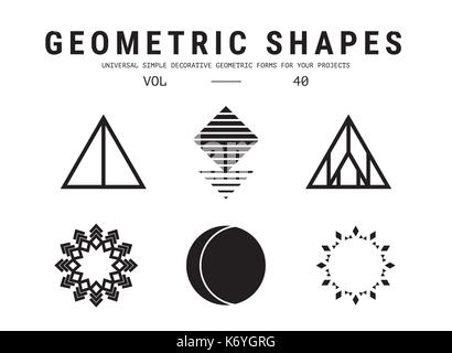 Universal geometric shapes set Stock Vector