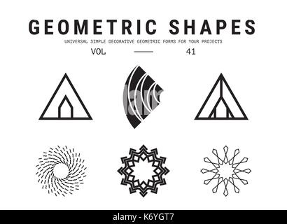 Universal geometric shapes set Stock Vector