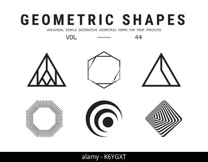 Universal geometric shapes set Stock Vector