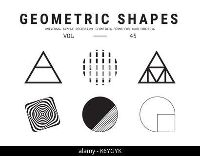 Universal geometric shapes set Stock Vector