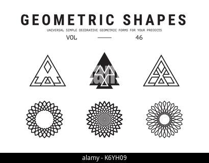 Universal geometric shapes set Stock Vector