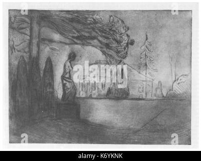Edvard Munch, Der Garten bei Nacht (1902 Stock Photo Alamy