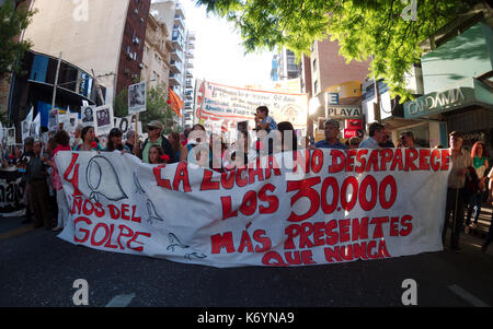 Cordoba, Argentina - March 24, 2016: Demonstrations on the Day of Remembrance for Truth and Justice (Día de la Memoria por la Verdad y la Justicia). Stock Photo