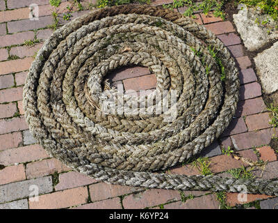 Coil of hemp rope Stock Photo