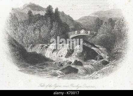 Falls of the Ogwen, near Penrhyn Quarries Stock Photo