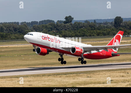 DŸsseldorf International Airport, Germany, Airberlin planes takes off, Stock Photo