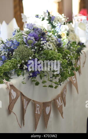 Purple wedding reception Stock Photo