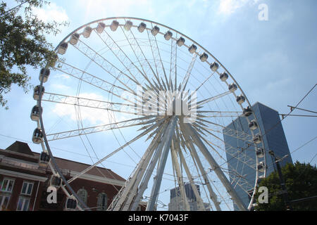 Atlanta, Georgia - August 28, 2014: Skyview Ferris Wheel in Atlanta, Georgia. Stock Photo