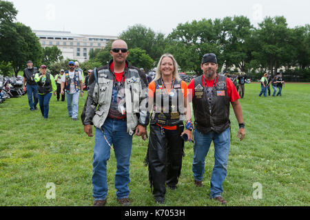 May 27, 2017, Washington, DC: Thousands of US veterans on motorcycles gather in Washington in preparation for the 30th anniversary of Rolling Thunder