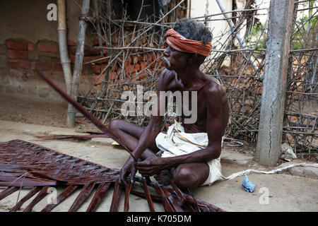 Village man worked street Stock Photo