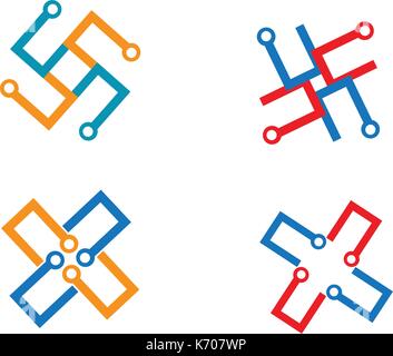 Cable, wires, wiring logo template vector icon Stock Vector