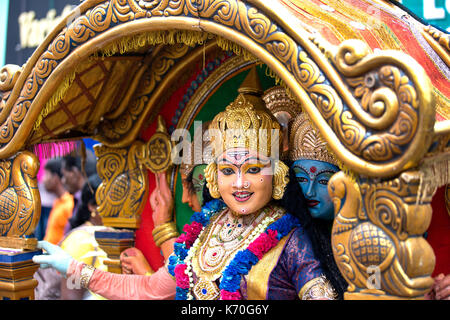 festivals in india,festivals kerala,dance forms kerala,kathakali,theyyam,pulikkali,tiger dance,onam,lgbt artists,colourful indian festival Stock Photo