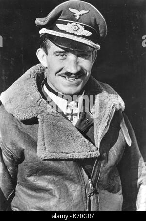 Adolf Galland (1912-1996) was a German Luftwaffe General and flying ace in World War II. Stock Photo