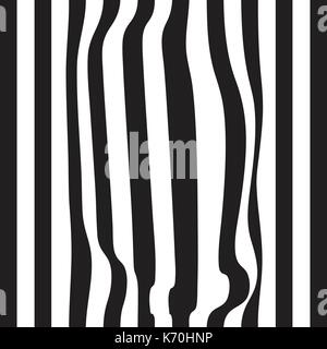 Striped abstract background. black and white zebra print. Vector seamless illustration. eps10 Stock Vector