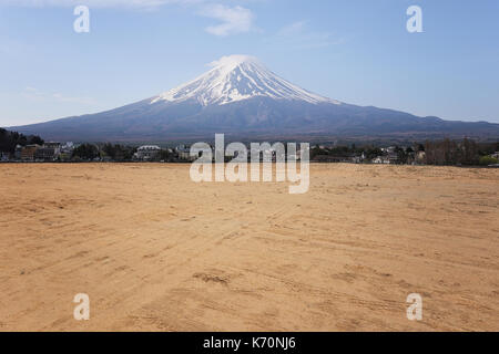 Vacant land of rural areas and have Mount Fuji in the daytime,concept of tourism and landscape of land. Stock Photo