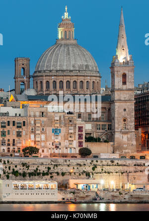 View of the old town of Valletta, the capital of Malta. Stock Photo