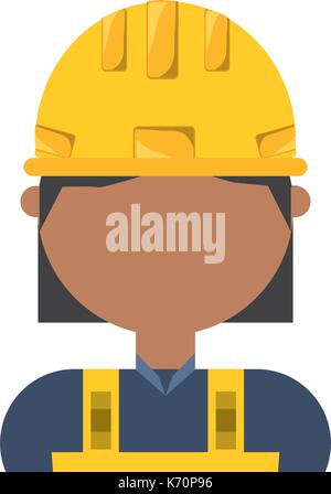colorful man construction worker avatar over white background vector ...