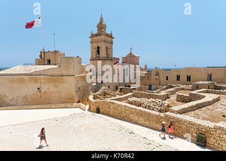 The citadel (Maltese: Iċ-Ċittadella) in Victoria, the capital of Gozo island in Malta Stock Photo