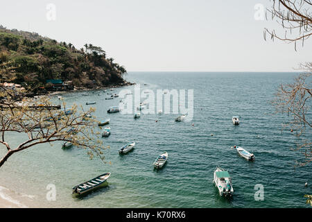 Boats on Yelapa Beach Stock Photo