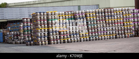 Thousand Kegs in the brewery stocked on Stock Photo