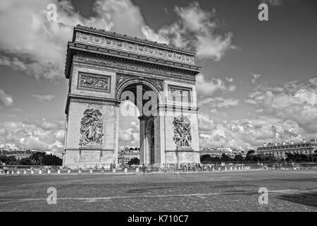 Arc de Triomphe on the Champs Elysees Stock Photo