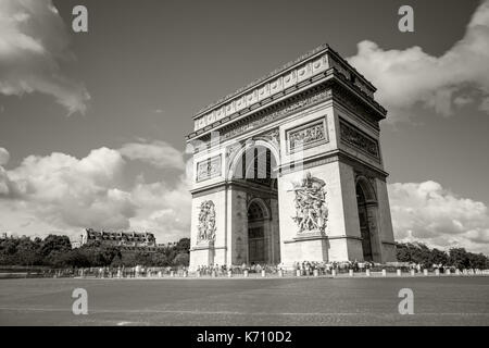 Arc de Triomphe on the Champs Elysees Stock Photo