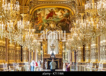 France, Paris, Opera Garnier (1875) designed by the architect Charles Garnier in an eclectic style, Stock Photo