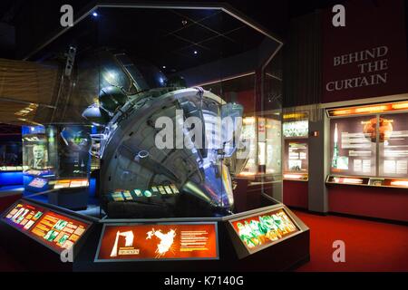 United States, Kansas, Hutchinson, Kansas Cosmosphere and Space Center, Soviet space program exhibit Stock Photo