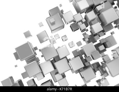 3D Metallic Cubes - Isolated On White Background Stock Photo - Alamy