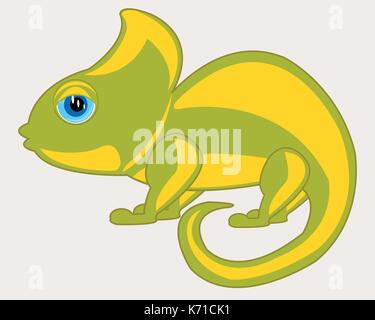 Animal chameleon on white background is insulated Stock Vector