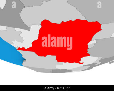 Congo on 3D model of political globe. 3D illustration Stock Photo - Alamy