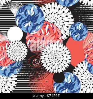 Abstract fantastic bright colored pattern of round elements Stock Vector