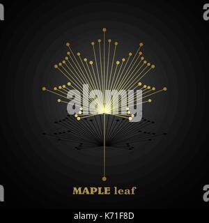 Gold vector maple leaf Stock Vector