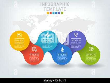 Flat infographics timeline with five options. Stock Vector