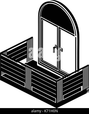 Beautiful balcony icon, isometric 3d style Stock Vector Image & Art - Alamy