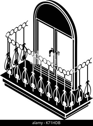 Metal balcony icon, simple style Stock Vector