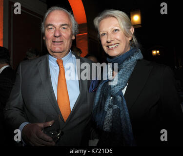 Munich, Germany. 13th Sep, 2017. Baron Hasso and Baroness Michaela von Senden at the Dorotheum reception in Munich, Germany, 13 September 2017. The auction house is holding an auction in Vienna next week. Photo: Ursula Düren/dpa/Alamy Live News Stock Photo