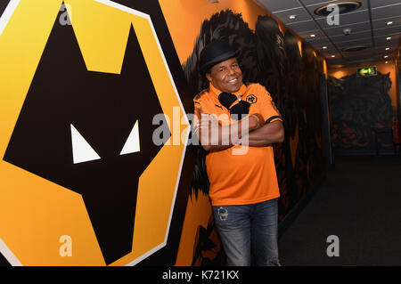 Wolverhamption, UK. 12th Sep, 2017. Tito Jackson of the Jackson Five at Wolverhampton Wanderers football stadium. Wolverhampton Wanderers are becoming the celebrity football club of choice following Tito Jackson's appearance at Molineux only days after Star Wars legend Mark Hamill pledged his allegiance to Wolves. Credit: David Bagnall/Alamy Live News Stock Photo