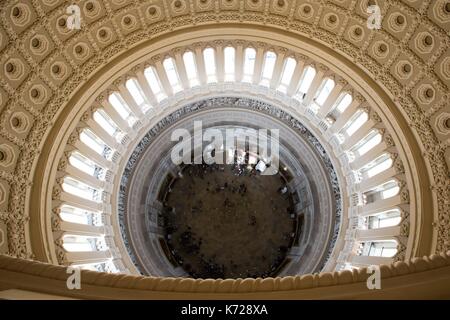Washington, District Of Columbia, USA. 13th Apr, 2017. Interior photo of The United States Capitol Dome. Credit: Alex Edelman/ZUMA Wire/Alamy Live News Stock Photo