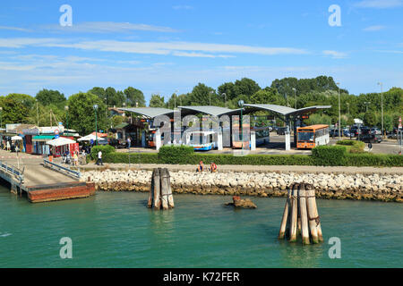 Punta Sabbioni ACTV Vaporetto ferry and bus station Stock Photo